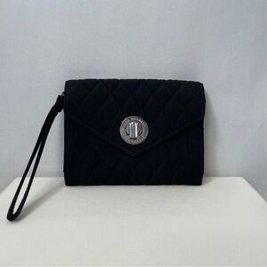 Vera Bradley Elegant Black Quilted Turn-Lock Wristlet Wallet